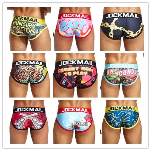 Calzoncillos tipo slip de seda helada para hombre de JOCKMAIL con estampado divertido y divertido (21 diseños)