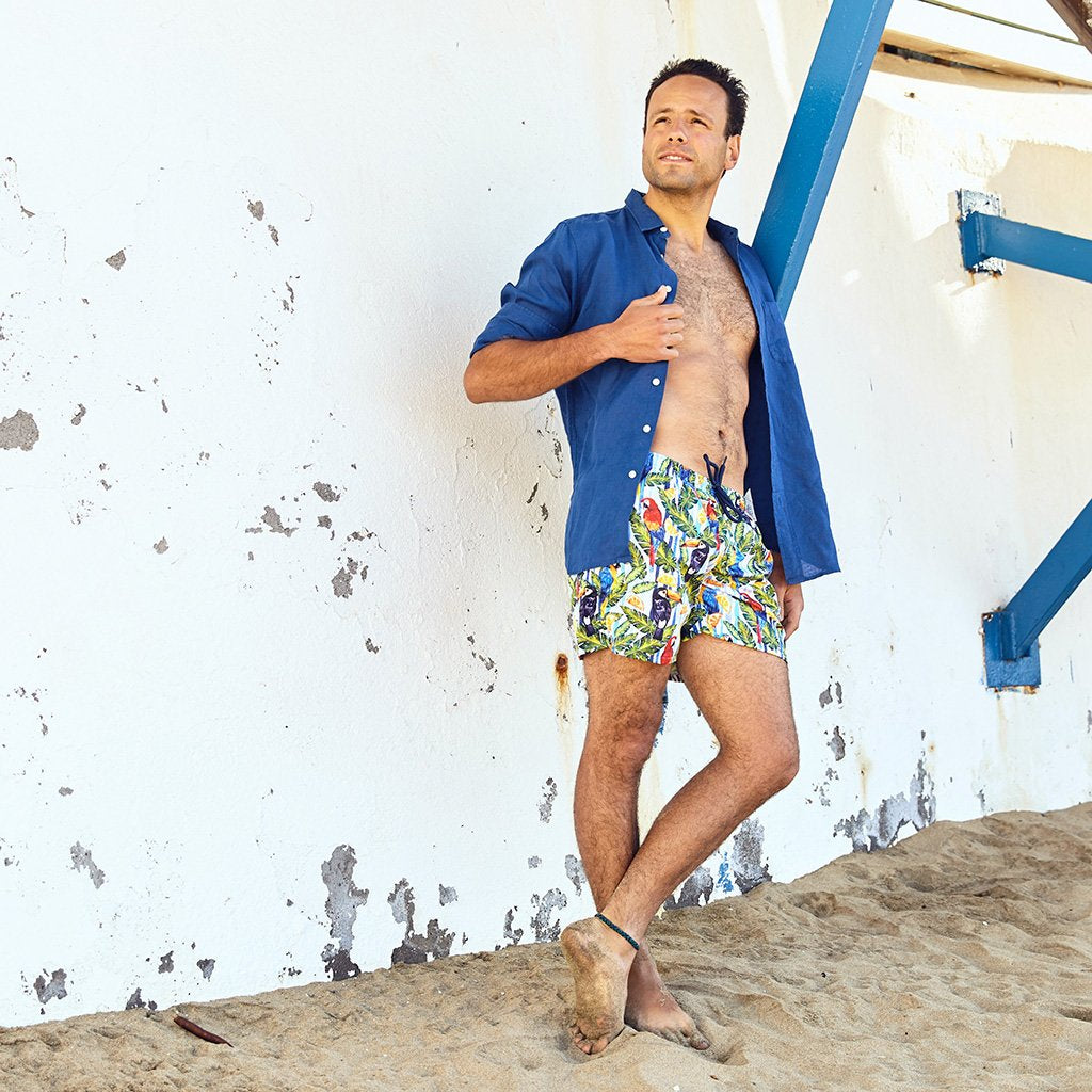 La Palma Eco-Beachwear: Classic Tropical Style Sustainable Swim Trunks