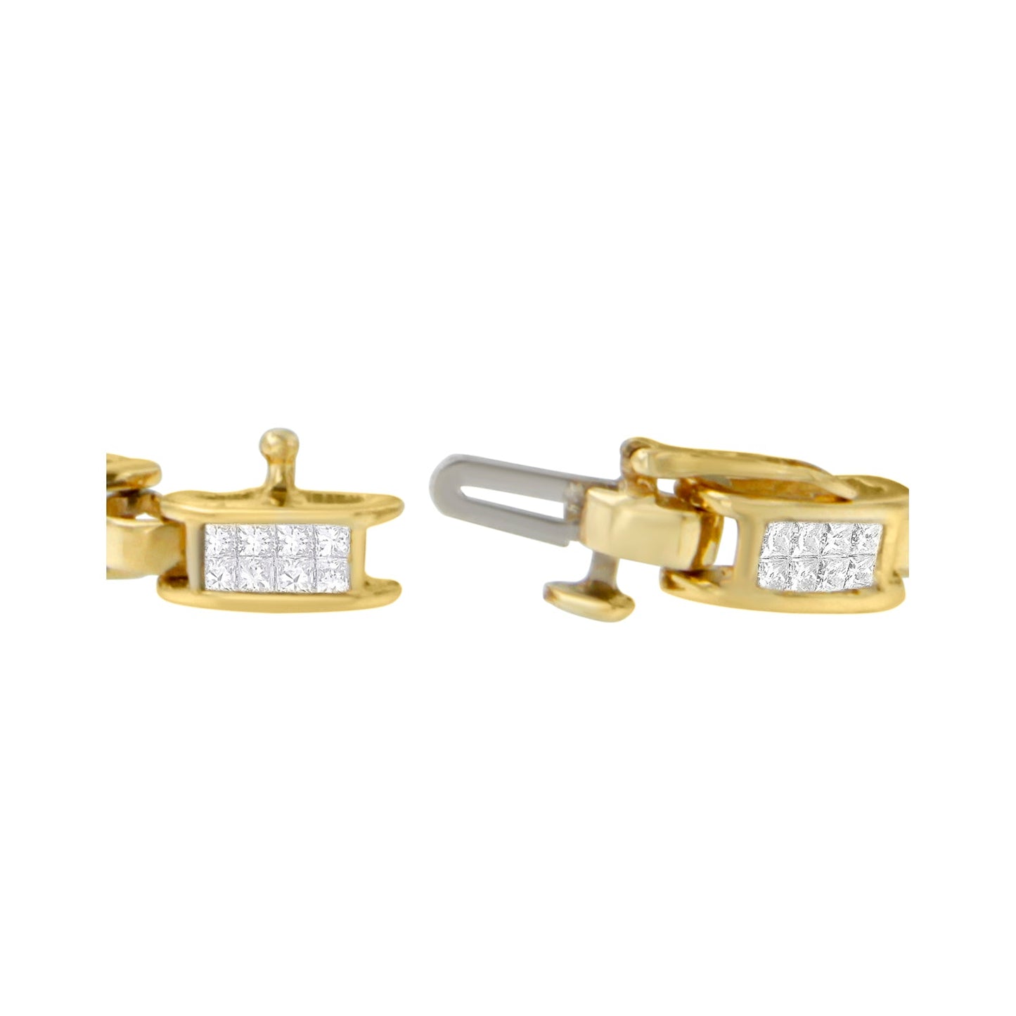 14K Yellow Gold Princess-Cut Diamond Links of Love Bracelet (2.00 cttw, H-I Color, SI2-I1 Clarity)