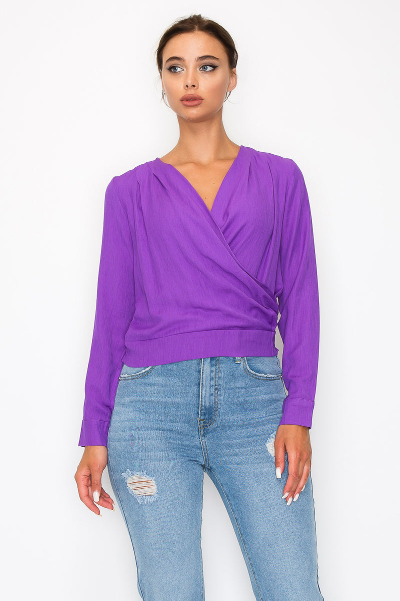 Chicly Wrapped Top (Purple)