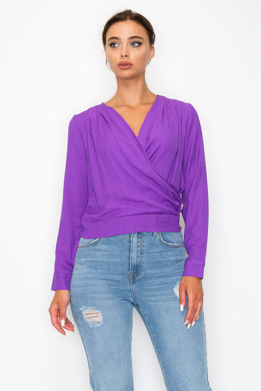Chicly Wrapped Top (Purple)