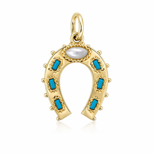 Turquoise Horseshoe Charm