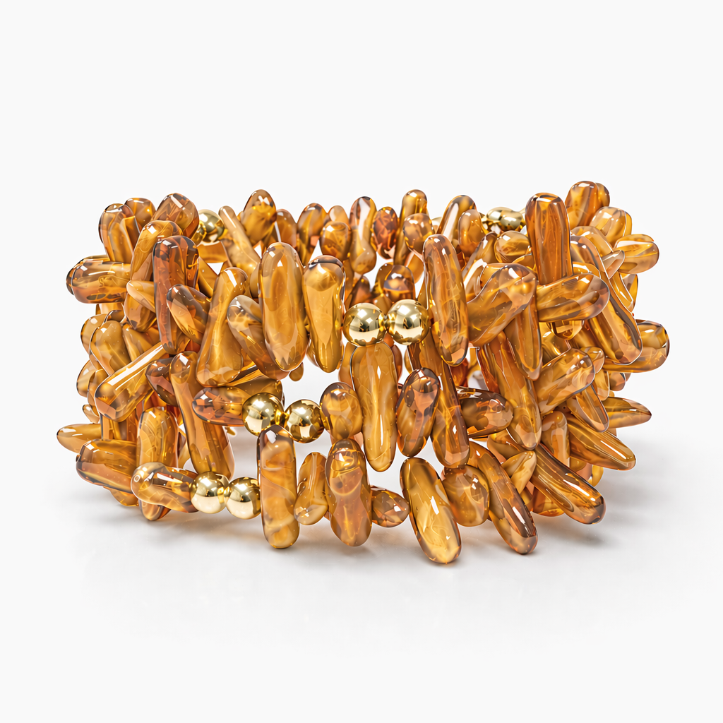 Amber Coral Wrap Bracelet