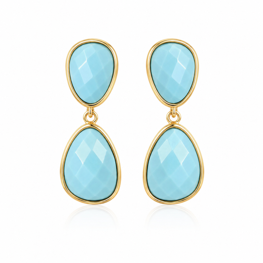 Turquoise Pebble Drop Earrings