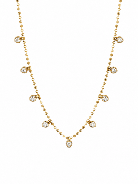 Beaded CZ Heart Necklace