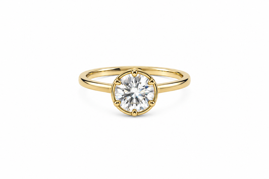 Round Cut Bezel Ring