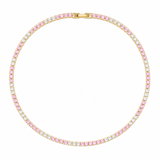 Josephine Tennis Necklace Light Pink