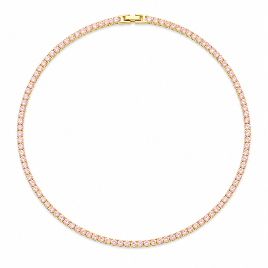Karla Tennis Necklace Light Pink