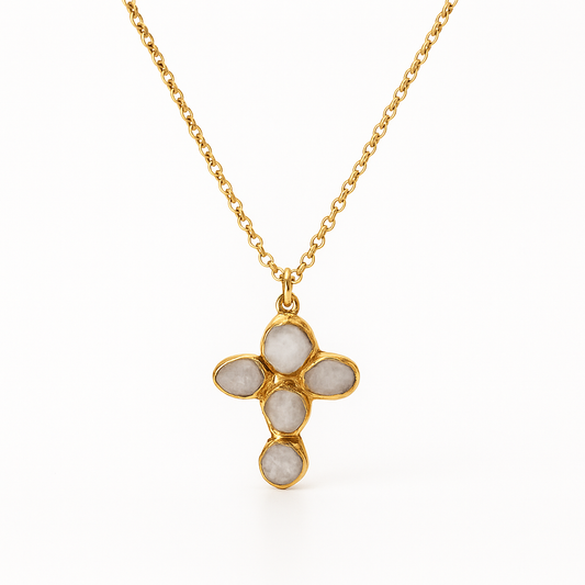 Bryson Quartz Statement Cross Necklace