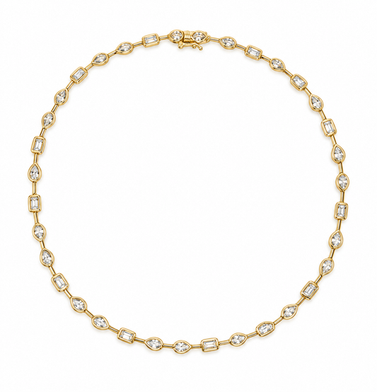 Serena Bezel Tennis Necklace