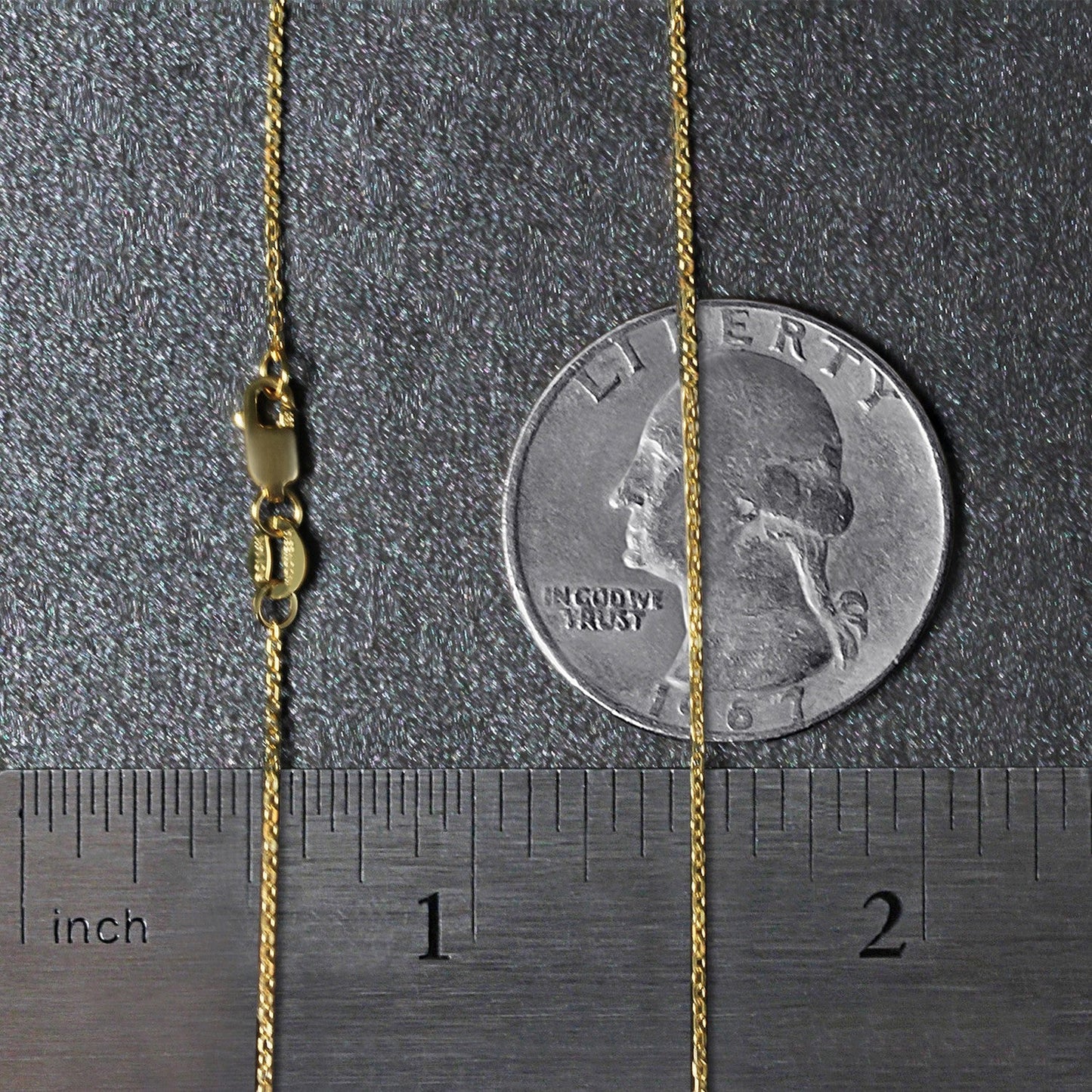 14k Yellow Gold Diamond Cut Cable Link Chain 0.8mm