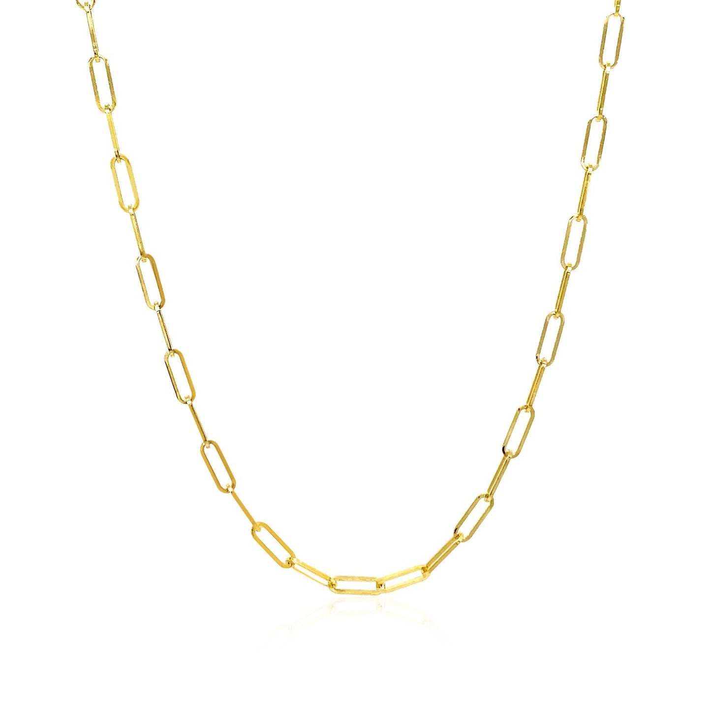 14K Yellow Gold Delicate Paperclip Chain (2.1mm)