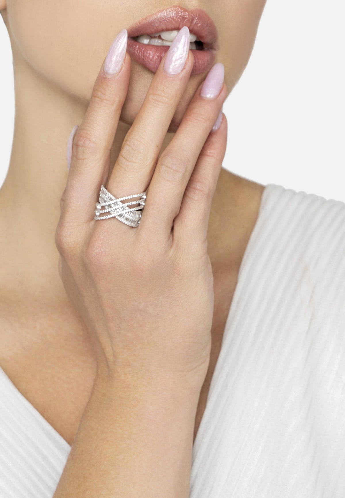 Forever Entwined Cocktail Ring Silver