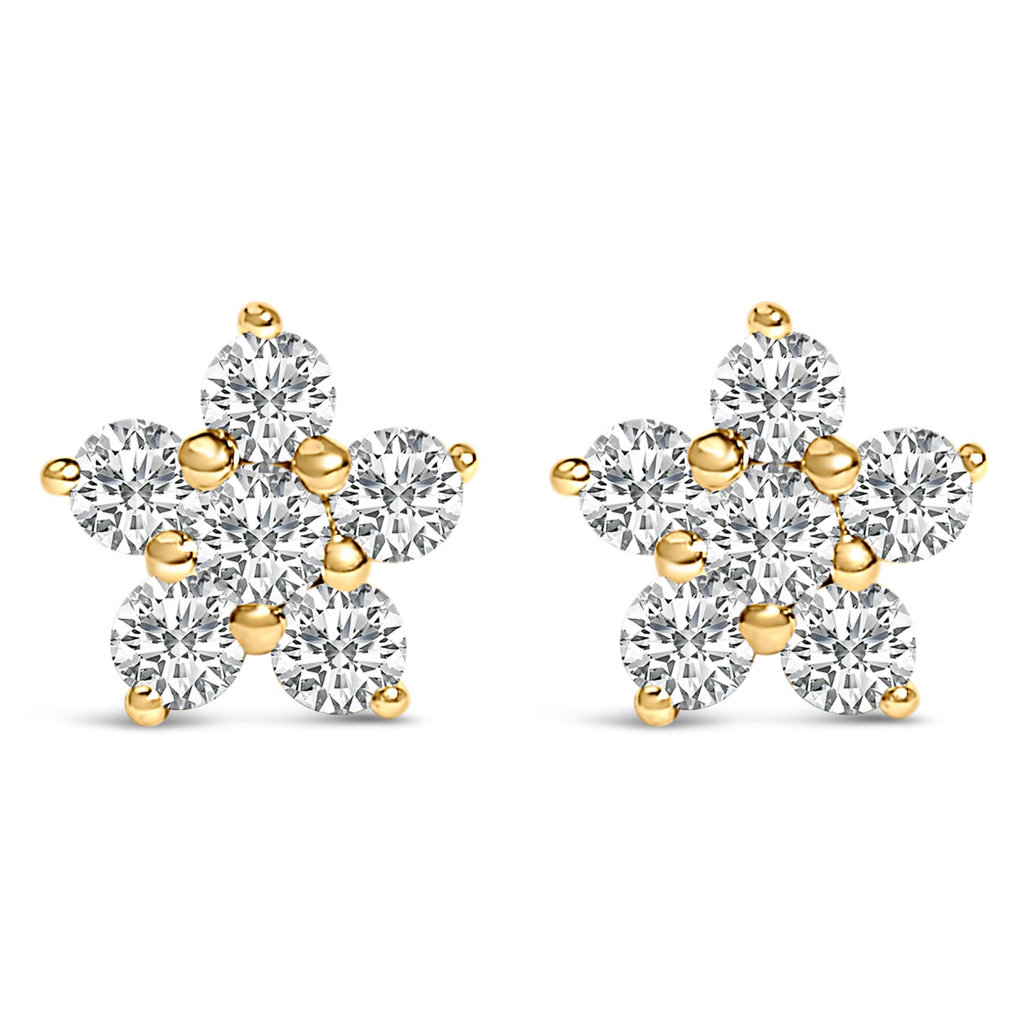 10K White Gold 1/2 Cttw Lab Grown Diamond Star Stud Earrings