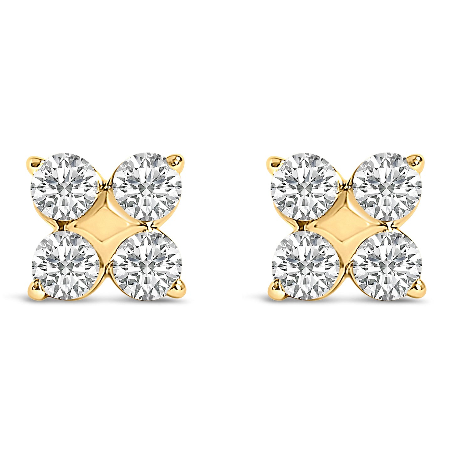 10K White Gold 1/2 Cttw Lab Grown Diamond Snowflake Stud Earrings
