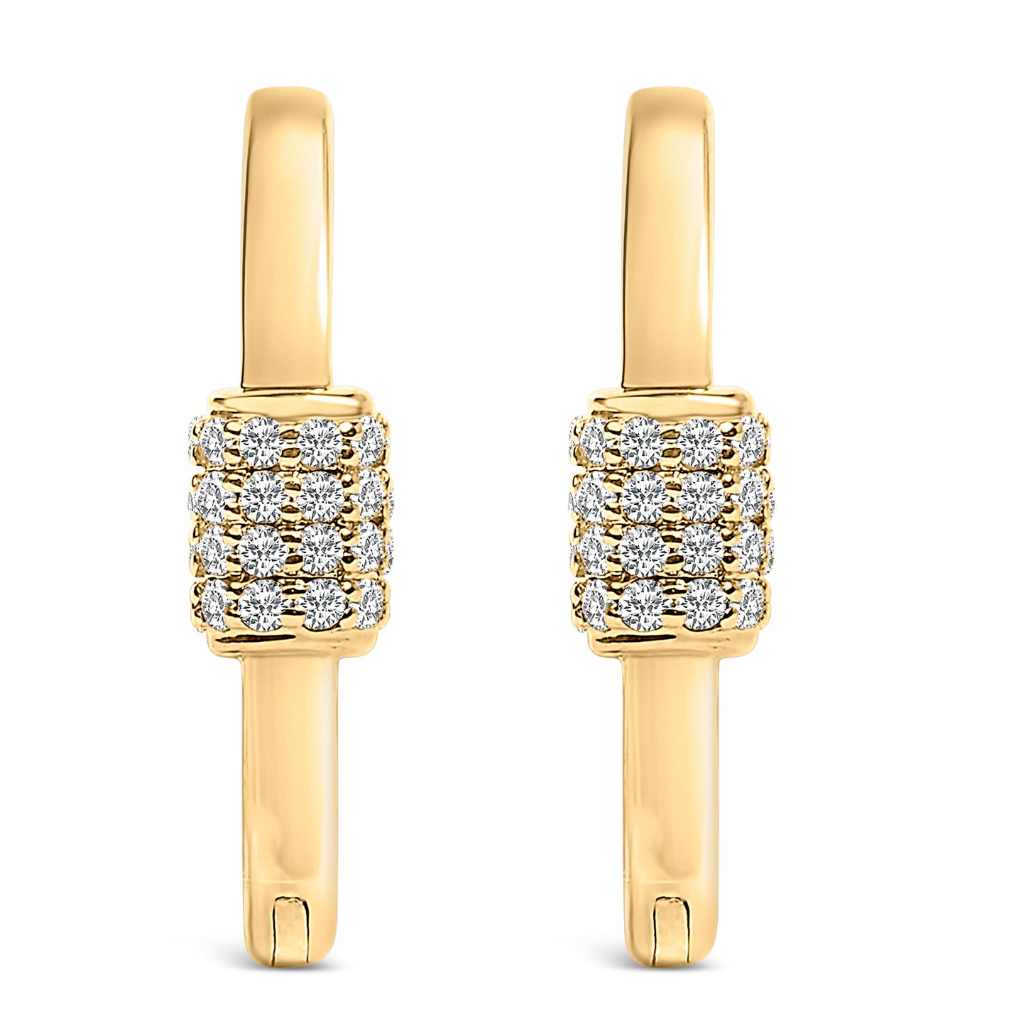 10K White Gold 3/8 Cttw Lab Grown Diamond Heart Shaped Huggie Hoop Earrings