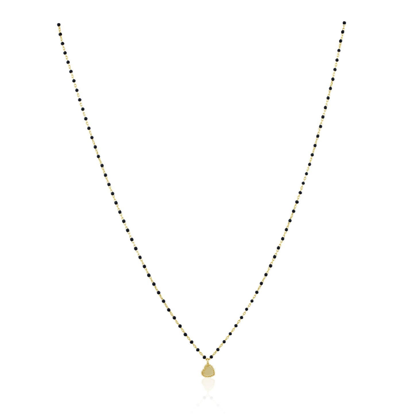 Elsa Mini Heart Necklace Black
