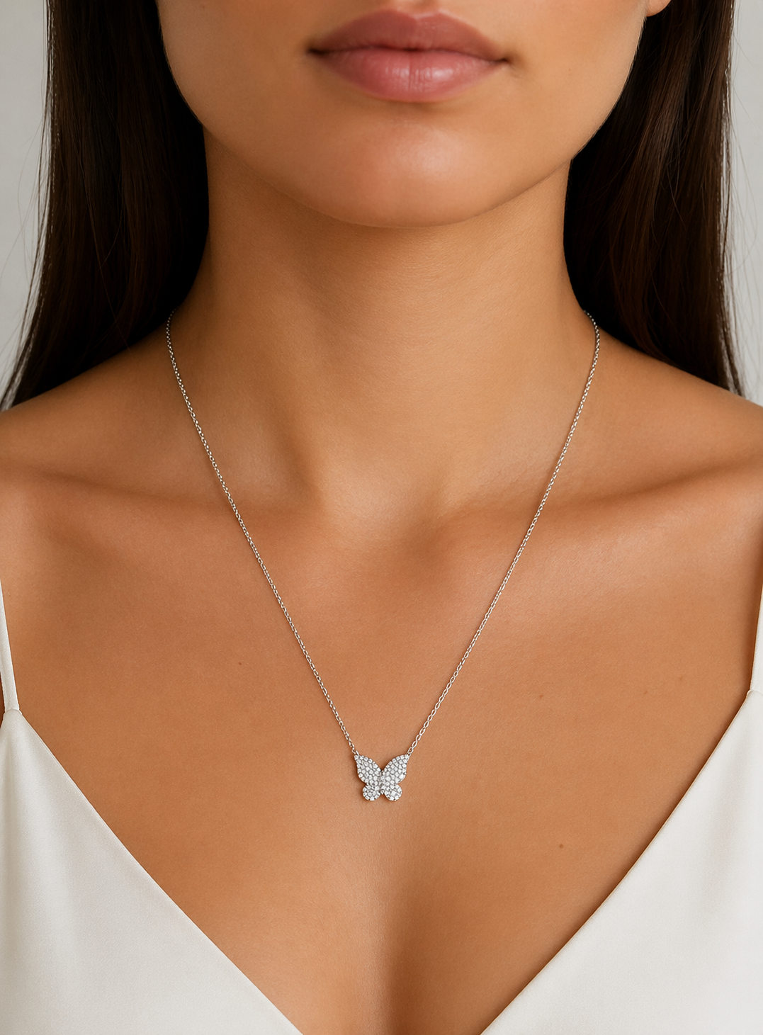 Elsie Pave Butterfly Necklace