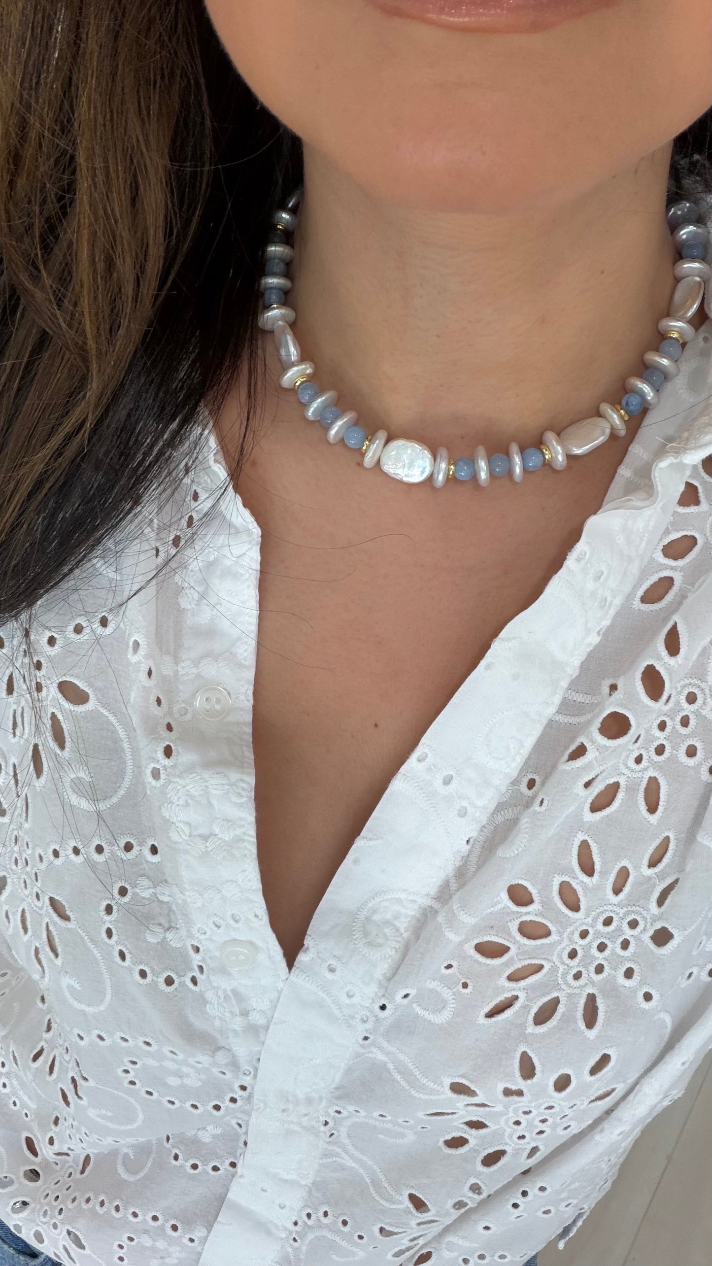 Aquamarine & Pearl Necklace