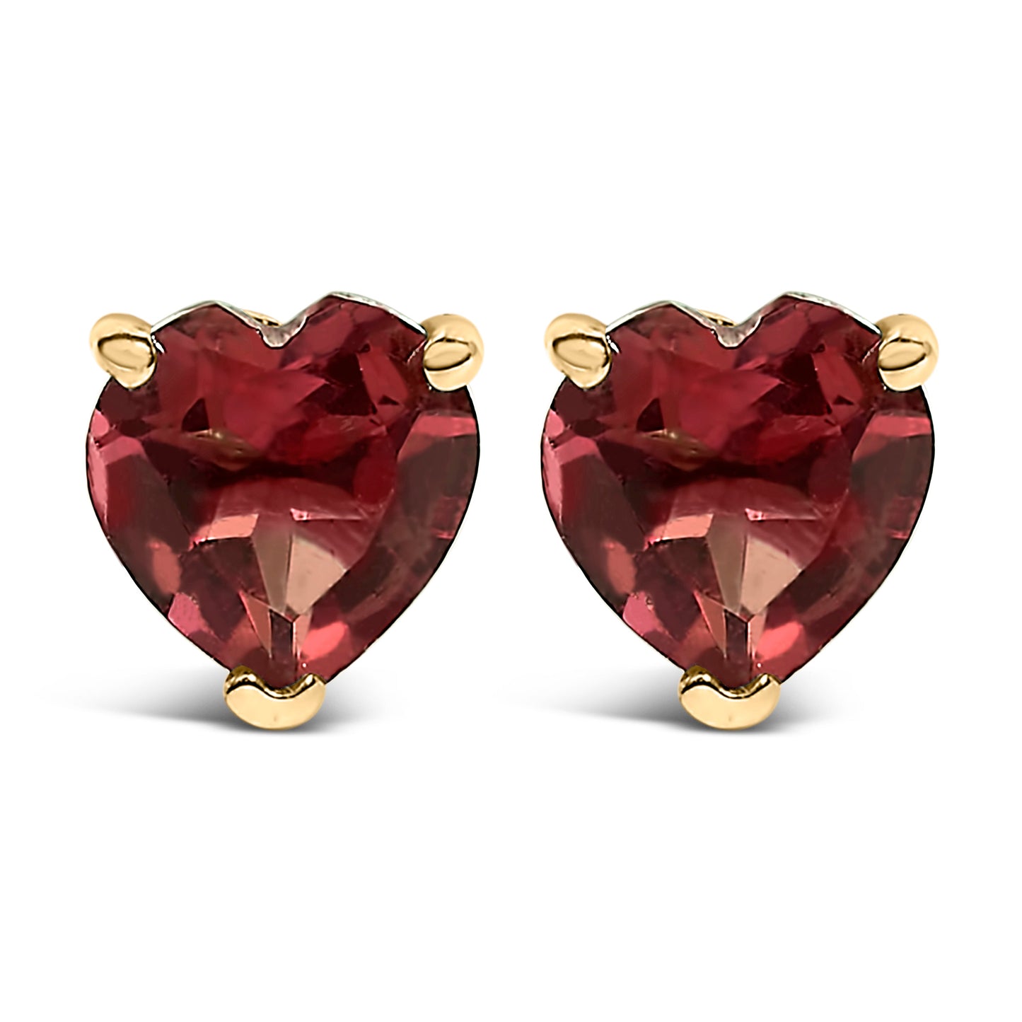 14K White Gold 5MM Heart Cut Purple Amethyst Solitaire Stud Earrings