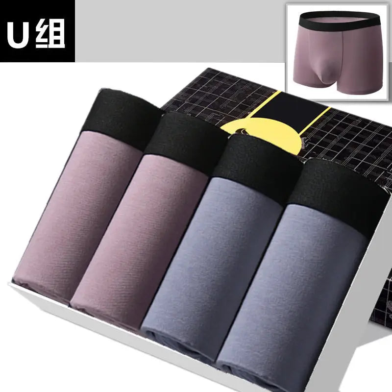 SKY HERO Men's Cotton Thermal Boxers (4 pack) (Plus Sizes)