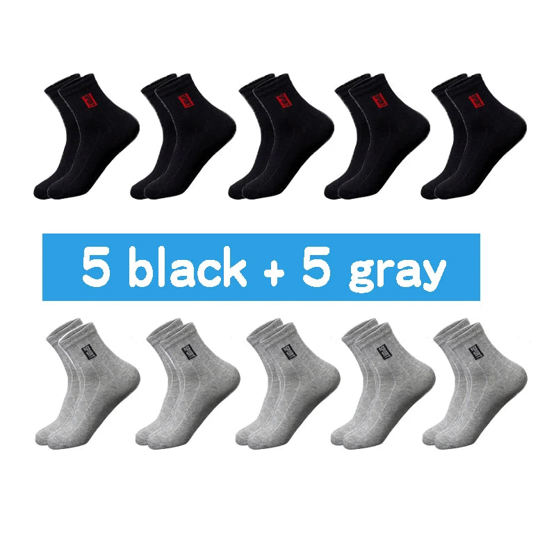 Men's Cotton Breathable Sweat-Absorbent Socks (10 pairs)