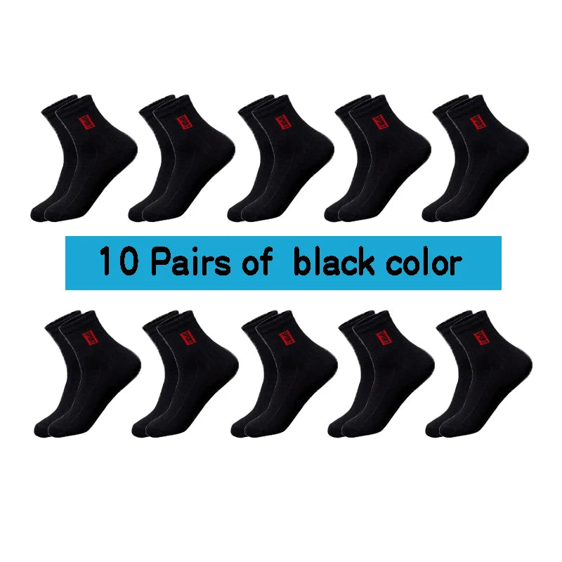 Men's Cotton Breathable Sweat-Absorbent Socks (10 pairs)