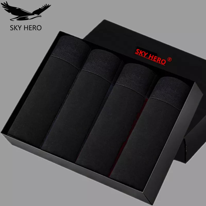SKY HERO Men's Cotton Boxers (4 pack) (Plus Sizes)