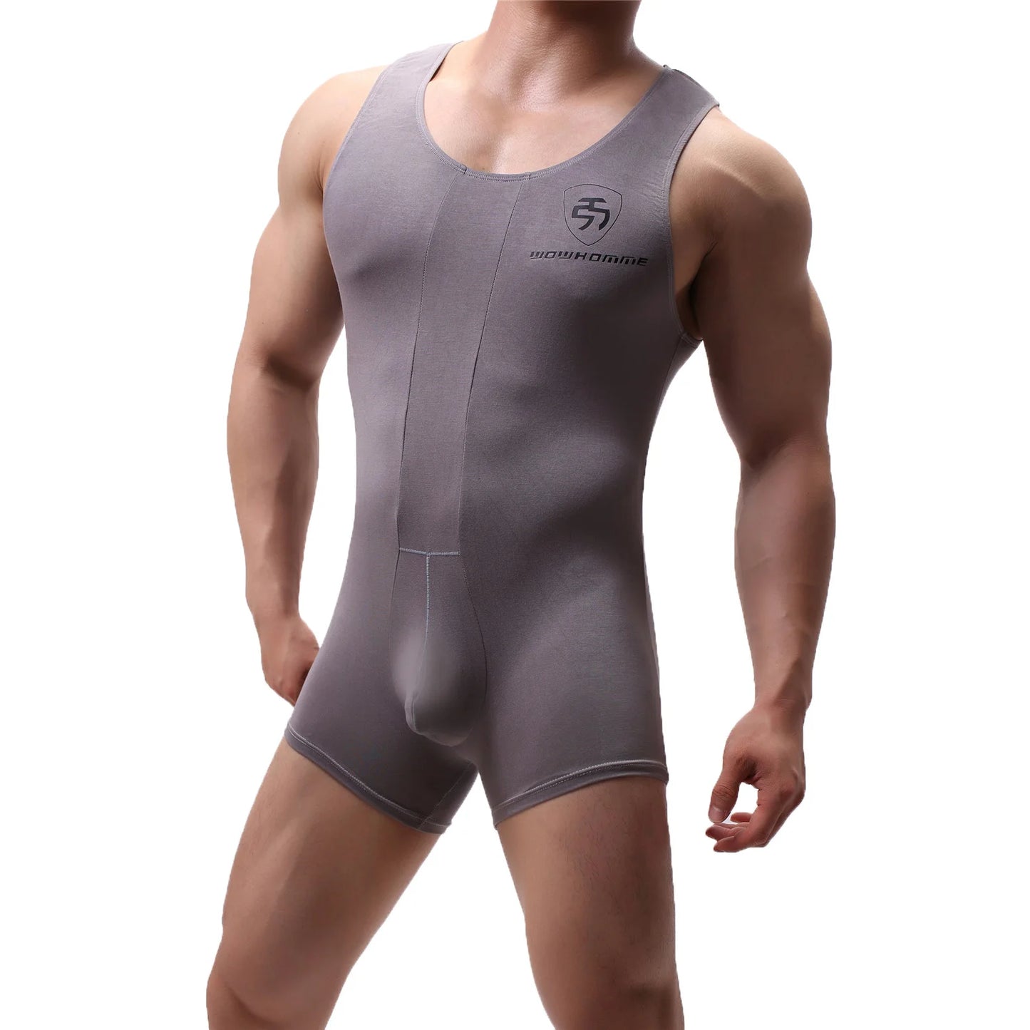 SSANSISITER Men's Modal Seamless Bodysuit Underwear