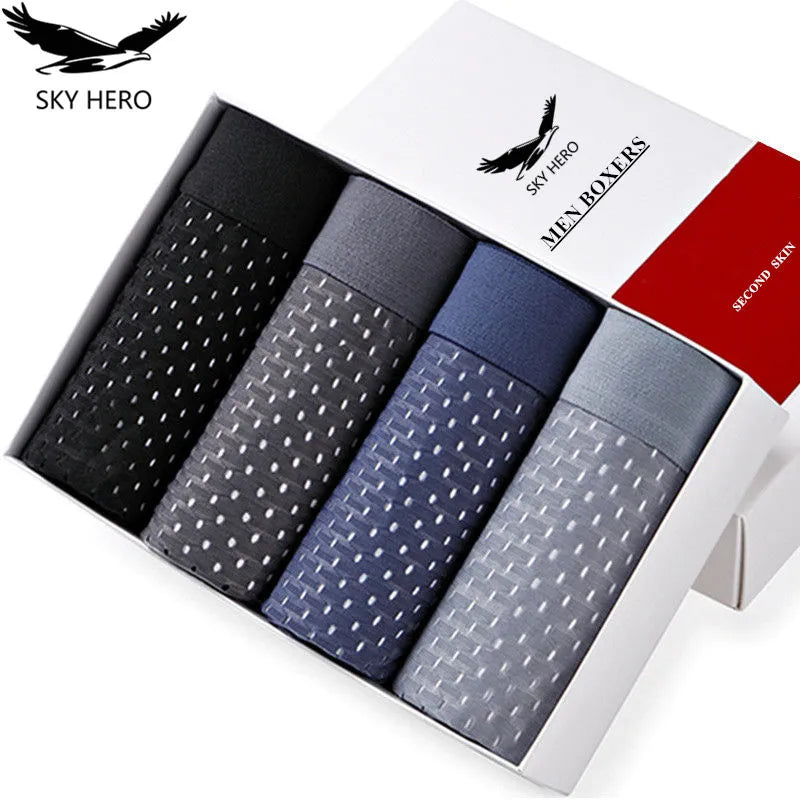 SKY HERO Men's Bamboo Mesh Boxers (4 pack) (Plus Sizes)