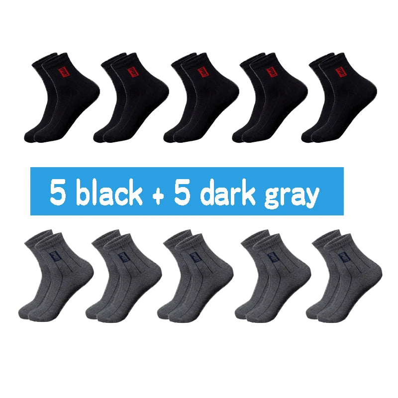 Men's Cotton Breathable Sweat-Absorbent Socks (10 pairs)