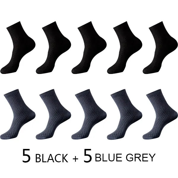 Men's Bamboo Fiber Compression Long Socks (10 pairs)