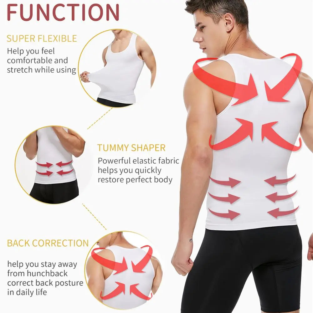 Men's Slimming Body Shaper Chest Compression Shirt Shapewear