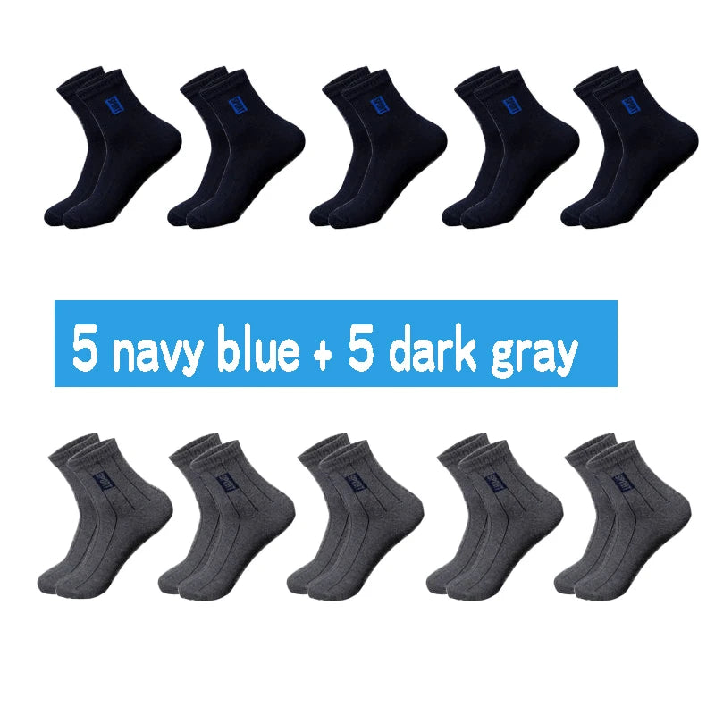 Men's Cotton Breathable Sweat-Absorbent Socks (10 pairs)