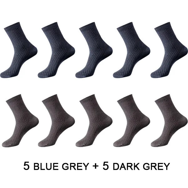 Men's Bamboo Fiber Compression Long Socks (10 pairs)