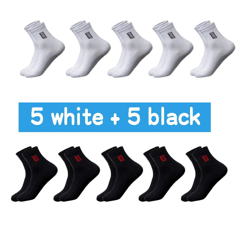 Men's Cotton Breathable Sweat-Absorbent Socks (10 pairs)