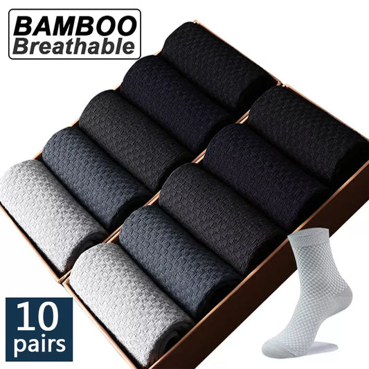 Men's Bamboo Fiber Compression Long Socks (10 pairs)