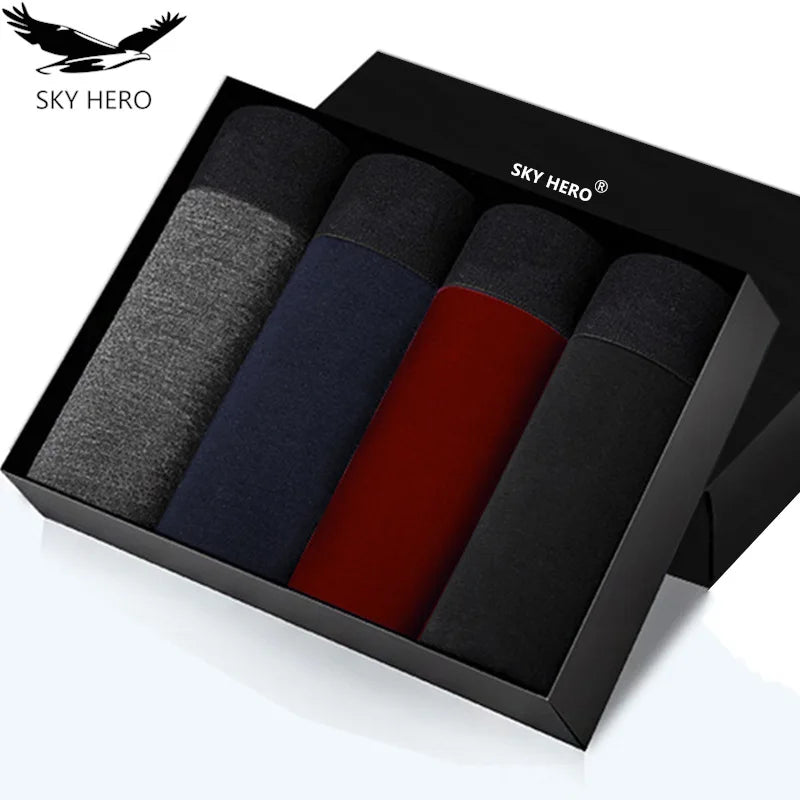 Sky Hero Men's Cotton Underwear (4 Pack)