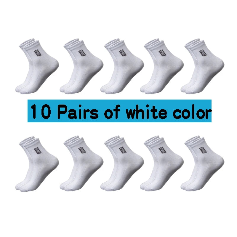 Men's Cotton Breathable Sweat-Absorbent Socks (10 pairs)