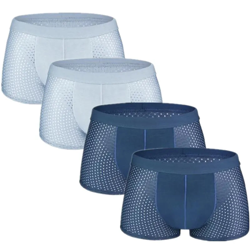 SKY HERO Men's Bamboo Mesh Boxers (4 pack) (Plus Sizes)