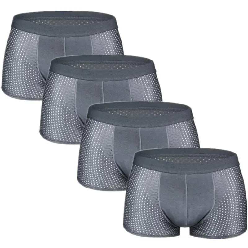 SKY HERO Men's Bamboo Mesh Boxers (4 pack) (Plus Sizes)