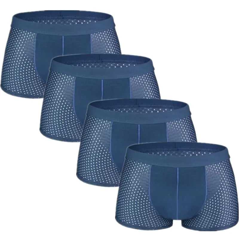 SKY HERO Men's Bamboo Mesh Boxers (4 pack) (Plus Sizes)