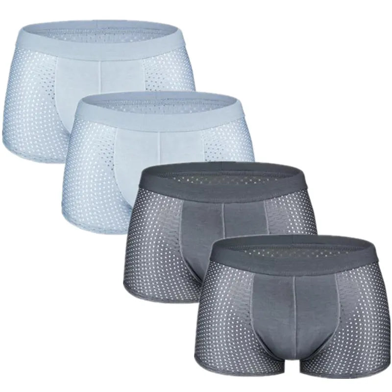 SKY HERO Men's Bamboo Mesh Boxers (4 pack) (Plus Sizes)