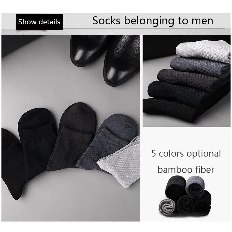 Men's Bamboo Fiber Compression Long Socks (10 pairs)