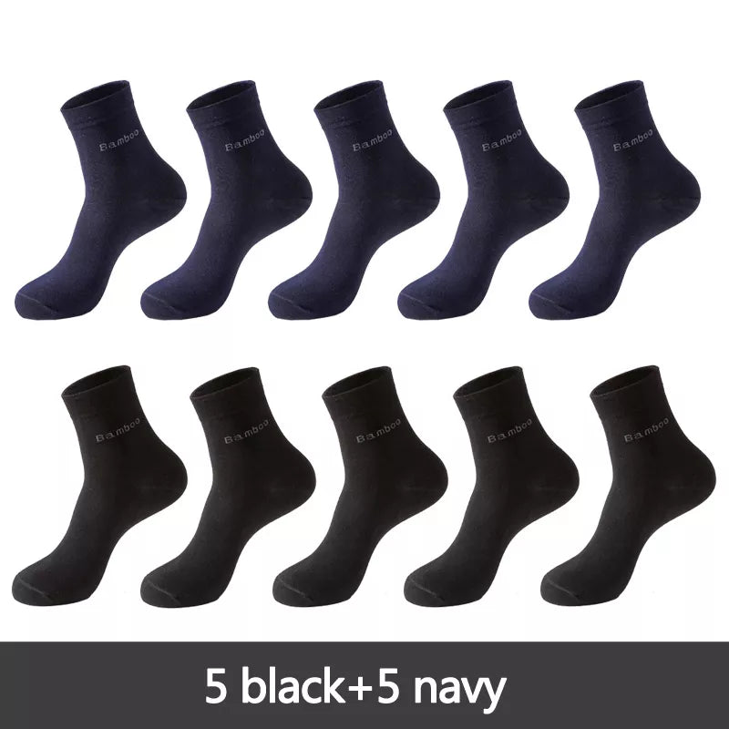 Men's Bamboo Fiber Crew Socks (10 Pairs)