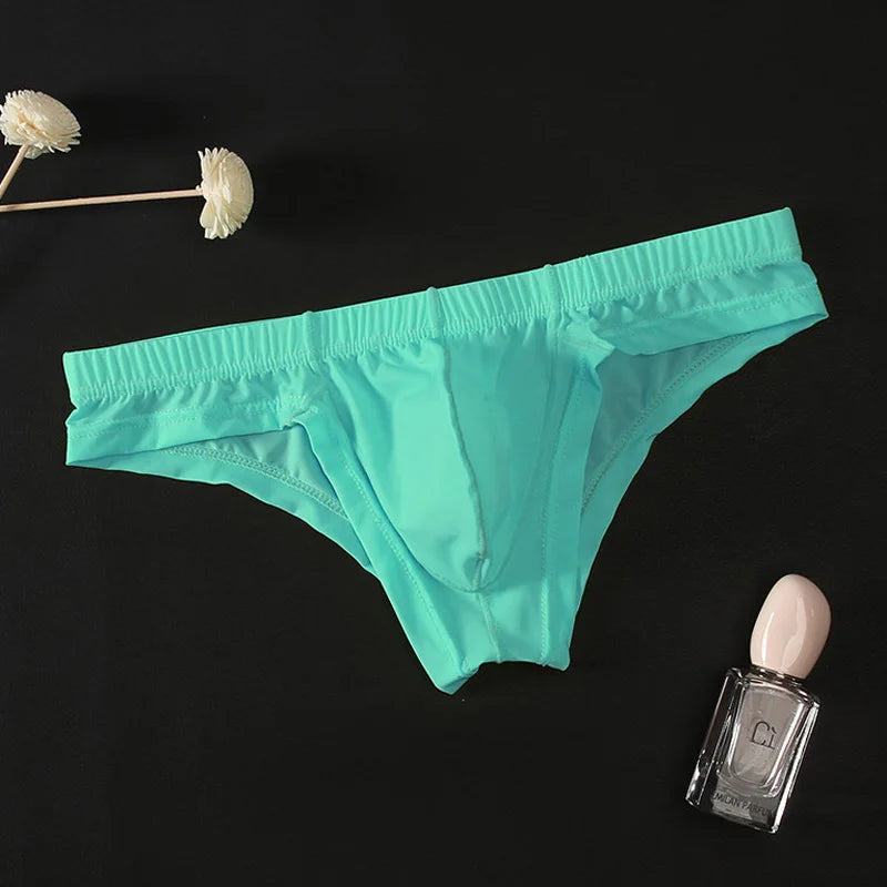 Ice Silk Ultra-Thin Transparent Men's Seamless Bikini Brief Underwear