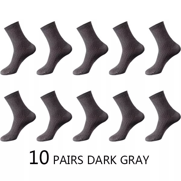 Men's Bamboo Fiber Compression Long Socks (10 pairs)