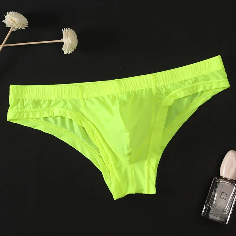 Ice Silk Ultra-Thin Transparent Men's Seamless Bikini Brief Underwear