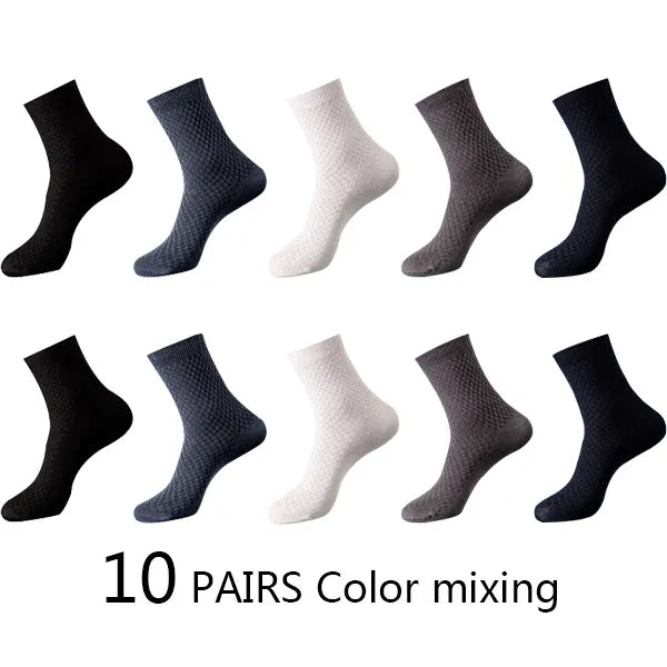 Men's Bamboo Fiber Compression Long Socks (10 pairs)