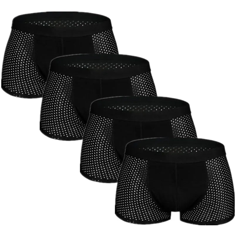 SKY HERO Men's Bamboo Mesh Boxers (4 pack) (Plus Sizes)